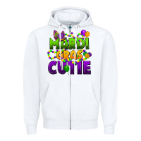 White mardi gras cutie Zipper Hoodie - CowGirlArtShop