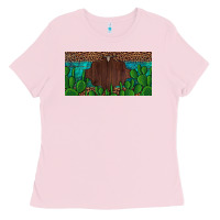 Bubblegum Pink western cactus leopard and turquoise custom nametext license plate Ladies Tee - Artiststas