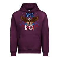 Mauve Wine America eagle Urban Hoodie - CowhideDigitalArt