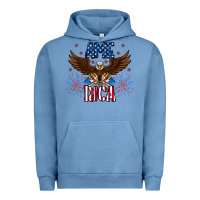 Pigment Pebble Blue America eagle Urban Hoodie - CowhideDigitalArt