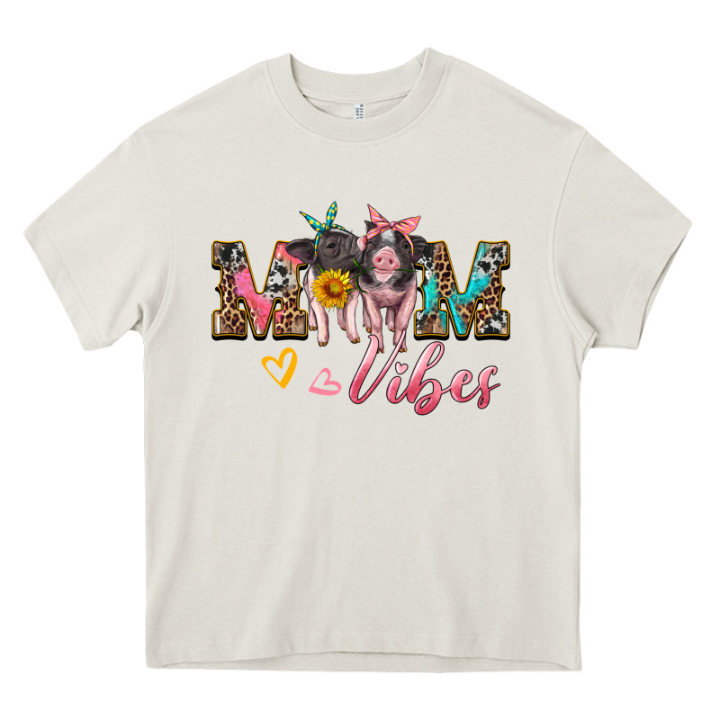 Mom Vibes Baby Pigs Heavy Core Tee by Artiststas | Teevron
