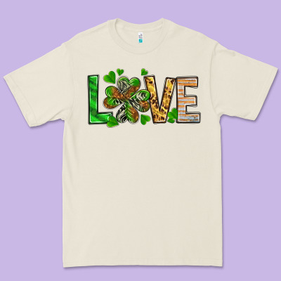 Love Luck With Clover Premium Tee Designed By Nancycooperartshop