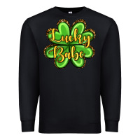 Black St. Patrick's Lucky babe Premium Sweatshirt - OliviaCreatesArt