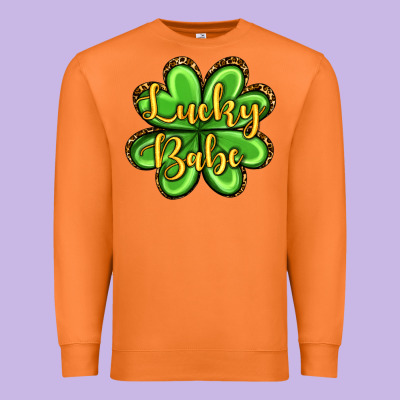 St. Patrick's Lucky Babe Premium Sweatshirt Designed By Oliviacreatesart