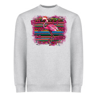 Heather Grey Flamingo Christmas Heavyweight Sweatshirt - Bettercallsaul