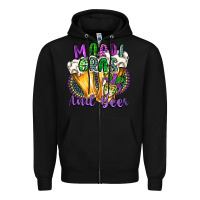 Black mardi gras and beer Zipper Hoodie - CowGirlArtShop