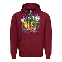 Burgundy mardi gras and beer Zipper Hoodie - CowGirlArtShop