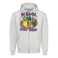 Dove Grey mardi gras and beer Zipper Hoodie - CowGirlArtShop