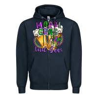 Navy mardi gras and beer Zipper Hoodie - CowGirlArtShop