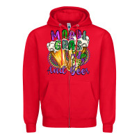 Red mardi gras and beer Zipper Hoodie - CowGirlArtShop
