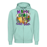 Seafoam mardi gras and beer Zipper Hoodie - CowGirlArtShop