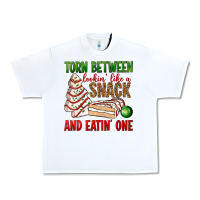 White torn between lookin' like a snack and eatin' one bbs Urban Heavy Tee - BundleAndBundleShop