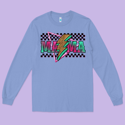 Mama Techno Lightning Bolt Long Sleeve Tee Designed By Jasminsmagicworld