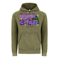 Vintage Olive all i want for christmas is a cure pancreatic canc Vintage Hoodie - MaliasSmallBusiness