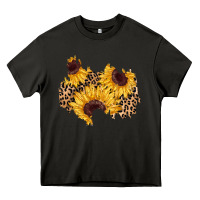 Asphalt sunflower leopard patch Heavy Core Tee - AdoDesignShop