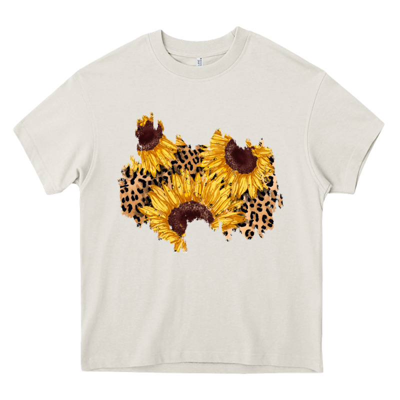 Sunflower Leopard Patch Heavy Core Tee by AdoDesignShop | Teevron