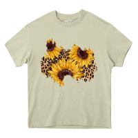 Mossy sunflower leopard patch Heavy Core Tee - AdoDesignShop