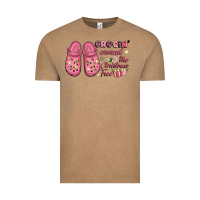 Vintage Coffee Pink Christmas crocin' around the Christmas tree Vintage Tee - NancyCooperArtShop