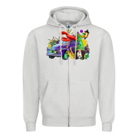 Dove Grey mardi gras gnome on the truck Zipper Hoodie - CowGirlArtShop
