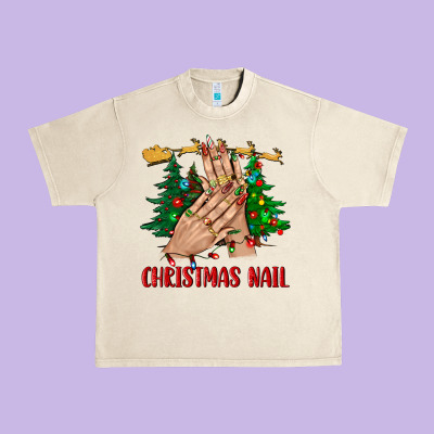 Christmas Nail Bbs Urban Heavy Tee Designed By Bundleandbundleshop