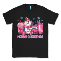 Black merry christmas snowman coffee cups Classic Tee - MaliasSmallBusiness