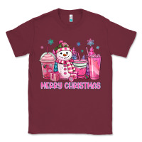 Burgundy merry christmas snowman coffee cups Classic Tee - MaliasSmallBusiness