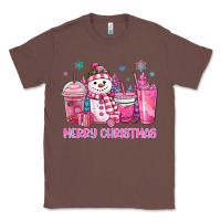 Chestnut merry christmas snowman coffee cups Classic Tee - MaliasSmallBusiness