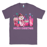 Lavender merry christmas snowman coffee cups Classic Tee - MaliasSmallBusiness
