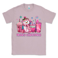 Lilac merry christmas snowman coffee cups Classic Tee - MaliasSmallBusiness