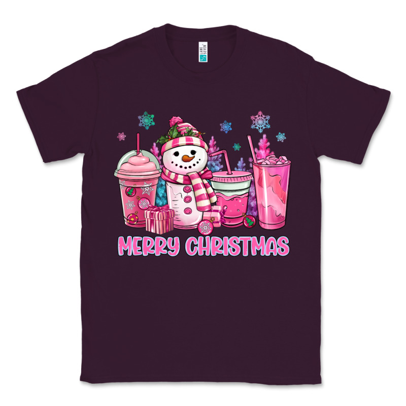 Merry Christmas Snowman Coffee Cups Classic Tee by MaliasSmallBusiness | Teevron