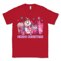 Red merry christmas snowman coffee cups Classic Tee - MaliasSmallBusiness