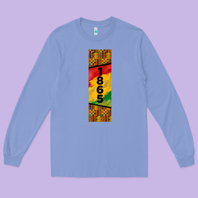 Juneteenth Pen Wrap Long Sleeve Tee Designed By Barkaloodesign