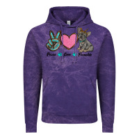 Cloud Purple peace love frenchie Vintage Hoodie - RanaPortraitStore
