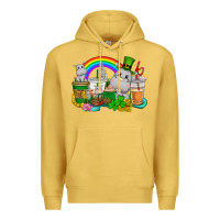 Antique Gold St. Patrick's Hippopotamus coffee cups Premium Hoodie - CowGirlArtShop
