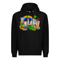 Black St. Patrick's Hippopotamus coffee cups Premium Hoodie - CowGirlArtShop