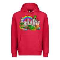 Cardinal St. Patrick's Hippopotamus coffee cups Premium Hoodie - CowGirlArtShop