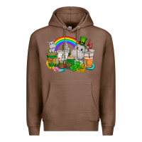 Chestnut St. Patrick's Hippopotamus coffee cups Premium Hoodie - CowGirlArtShop