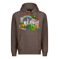 Coffee St. Patrick's Hippopotamus coffee cups Premium Hoodie - CowGirlArtShop