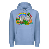Colony Blue St. Patrick's Hippopotamus coffee cups Premium Hoodie - CowGirlArtShop