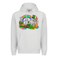 Dove Grey St. Patrick's Hippopotamus coffee cups Premium Hoodie - CowGirlArtShop