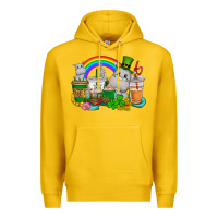 Lemon St. Patrick's Hippopotamus coffee cups Premium Hoodie - CowGirlArtShop