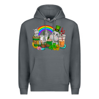 Rock St. Patrick's Hippopotamus coffee cups Premium Hoodie - CowGirlArtShop
