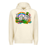 Sandshell St. Patrick's Hippopotamus coffee cups Premium Hoodie - CowGirlArtShop