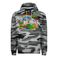 Slate Camo St. Patrick's Hippopotamus coffee cups Premium Hoodie - CowGirlArtShop