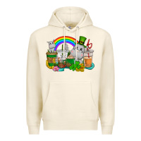 Tofu St. Patrick's Hippopotamus coffee cups Premium Hoodie - CowGirlArtShop