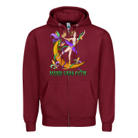 Burgundy mardi gras cutie Zipper Hoodie - CowGirlArtShop