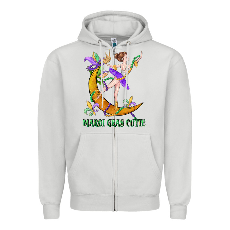Mardi Gras Cutie Zipper Hoodie by CowGirlArtShop | Teevron