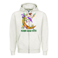 Oatmeal Heather mardi gras cutie Zipper Hoodie - CowGirlArtShop