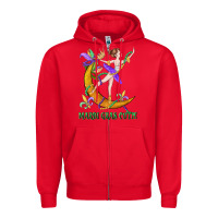 Red mardi gras cutie Zipper Hoodie - CowGirlArtShop