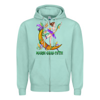 Seafoam mardi gras cutie Zipper Hoodie - CowGirlArtShop